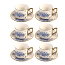 Ceramic Coffee Cup & Saucer Set/6 Pcs 100cc/11 cm