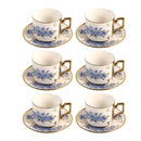 Ceramic Coffee Cup & Saucer Set/6 Pcs 100cc/11 cm