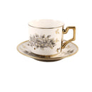 Ceramic Coffee Cup & Saucer Set/6 Pcs 100cc/11 cm