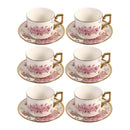Ceramic Coffee Cup & Saucer Set/6 Pcs 100cc/11 cm