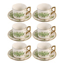 Ceramic Coffee Cup & Saucer Set/6 Pcs 100cc/11 cm