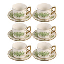 Ceramic Coffee Cup & Saucer Set/6 Pcs 100cc/11 cm