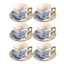 Ceramic Coffee Cup & Saucer Set/6 Pcs 100cc/11 cm