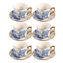 Ceramic Coffee Cup & Saucer Set/6 Pcs 100cc/11 cm