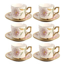 Ceramic Coffee Cup & Saucer Set/6 Pcs 100cc/11 cm
