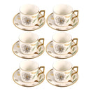 Ceramic Coffee Cup & Saucer Set/6 Pcs 100cc/11 cm