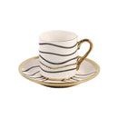 Ceramic Coffee Cup & Saucer Set/6 Pcs 90cc/11 cm