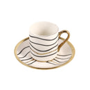 Ceramic Coffee Cup & Saucer Set/6 Pcs 90cc/11 cm