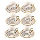 Ceramic Coffee Cup & Saucer Set/6 Pcs 90cc/11 cm
