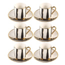 Ceramic Coffee Cup & Saucer Set/6 Pcs 90cc/11 cm