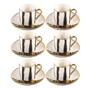 Ceramic Coffee Cup & Saucer Set/6 Pcs 90cc/11 cm