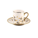 Ceramic Coffee Cup & Saucer Set/6 Pcs 90cc/11 cm