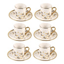 Ceramic Coffee Cup & Saucer Set/6 Pcs 90cc/11 cm