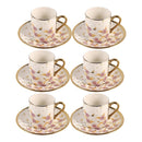 Ceramic Coffee Cup & Saucer Set/6 Pcs 90cc/11 cm