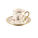 Ceramic Coffee Cup & Saucer Set/6 Pcs 90cc/11 cm
