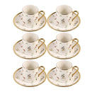 Ceramic Coffee Cup & Saucer Set/6 Pcs 90cc/11 cm