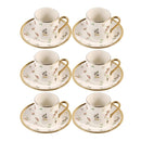 Ceramic Coffee Cup & Saucer Set/6 Pcs 90cc/11 cm