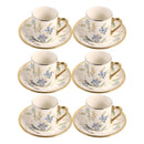 Ceramic Coffee Cup & Saucer Set/6 Pcs 90cc/11 cm