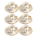 Ceramic Coffee Cup & Saucer Set/6 Pcs 90cc/11 cm