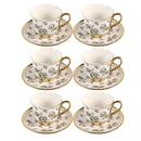 Ceramic Coffee Cup & Saucer Set/6 Pcs 90cc/11 cm