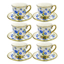 Ceramic Coffee Cup & Saucer Set/6 Pcs 90cc/11 cm