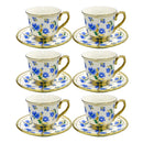 Ceramic Coffee Cup & Saucer Set/6 Pcs 90cc/11 cm