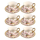 Ceramic Coffee Cup & Saucer Set/6 Pcs 90cc/11 cm