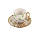 Ceramic Coffee Cup & Saucer Set/6 Pcs 90cc/11 cm