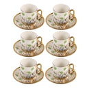 Ceramic Coffee Cup & Saucer Set/6 Pcs 90cc/11 cm