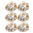 Ceramic Coffee Cup & Saucer Set/6 Pcs 90cc/11 cm