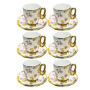 Ceramic Coffee Cup & Saucer Set/6 Pcs 90cc/11 cm