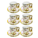 Ceramic Coffee Cup & Saucer Set/6 Pcs 90cc/11 cm