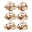 Ceramic Coffee Cup & Saucer Set/6 Pcs 90cc/11 cm