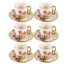 Ceramic Coffee Cup & Saucer Set/6 Pcs 90cc/11 cm