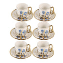 Ceramic Coffee Cup & Saucer Set/6 Pcs 90cc/11 cm