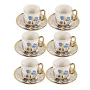Ceramic Coffee Cup & Saucer Set/6 Pcs 90cc/11 cm