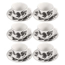 Ceramic Coffee Cup & Saucer Set/6 Pcs 90cc/11 cm