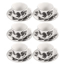 Ceramic Coffee Cup & Saucer Set/6 Pcs 90cc/11 cm