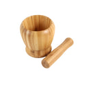 Wooden Garlic Mortar with Pestle 9*9*9.5 cm