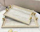 Deco MDF Rectangular Serving Tray Set/2 Pcs 36*26*5.5
44*31*5.5 cm