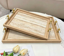 Deco MDF Rectangular Serving Tray Set/2 Pcs 36*26*5.5
44*31*5.5 cm