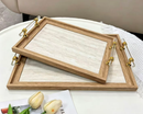 Deco MDF Rectangular Serving Tray Set/2 Pcs 36*26*5.5
44*31*5.5 cm