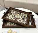 Deco MDF Rectangular Serving Tray Set/2 Pcs 36*26*5.5
44*31*5.5 cm