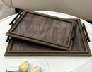 Deco MDF Rectangular Serving Tray Set/2 Pcs 36*26*4.5
44*31*4.5 cm