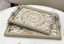 Deco MDF Rectangular Serving Tray Set/2 Pcs 36*26*5.5
44*31*5.5 cm
