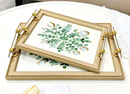 Deco MDF Rectangular Serving Tray Set/2 Pcs 36*26*5.5
44*31*5.5 cm