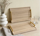 Deco MDF Rectangular Serving Tray Set/2 Pcs 40*30cm/
34*24cm