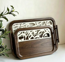 Deco MDF Rectangular Serving Tray Set/2 Pcs 39.5*29.5
34*24 cm