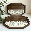 Deco MDF Rectangular Serving Tray Set/2 Pcs 39.5*29.5
34*24 cm