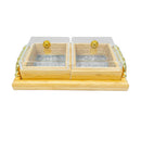 MDF Deco Candy Box Snack Tray 2 Compartments 26*14.5*8 cm